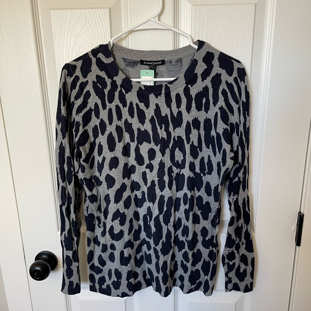 41 Hawthorn | Long Sleeve Sweater | Leopard Print | Size Large | New With Tags